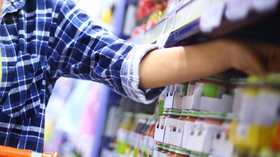 Baby food on shelf