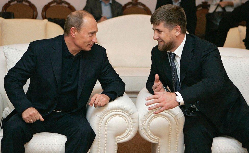 Vladimir Putin and Ramzan Kadyrov in 2007