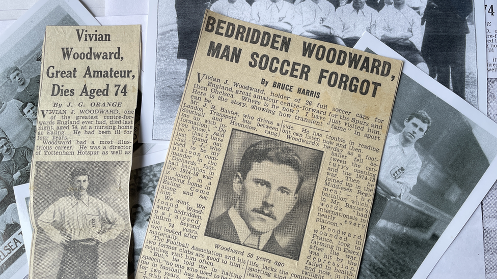 Newspaper clippings about Vivian Woodward