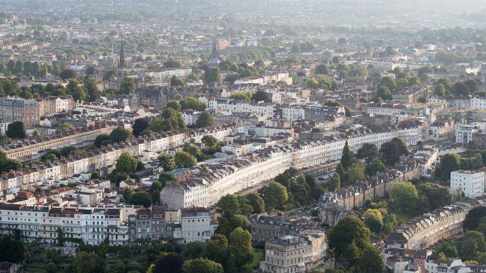 Aerial shot of Bristol