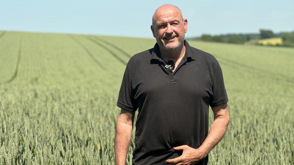 Crofton Farm arable farmer Rob Vines stood in a field of wheat