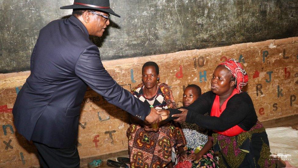 Mr Chakwera meeting victims of storm