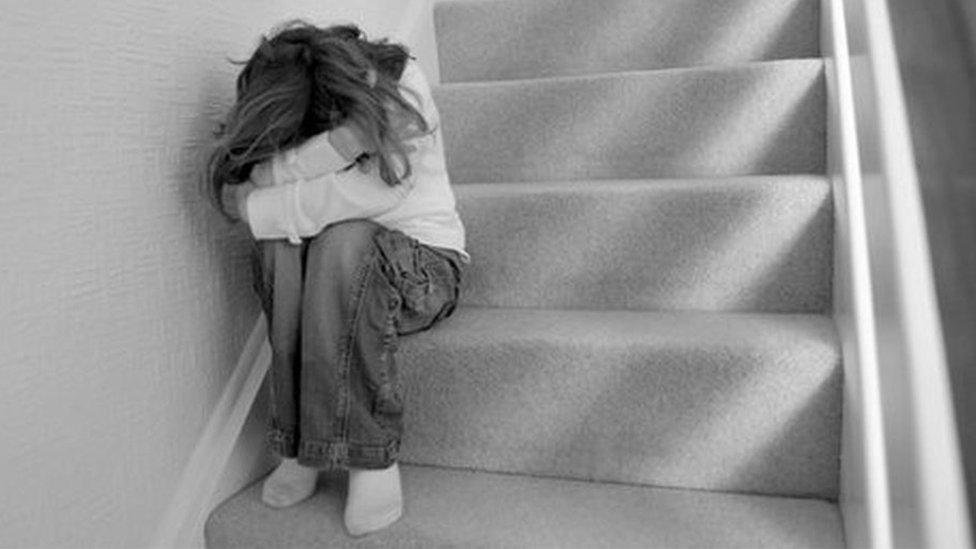 Child on steps - library picture