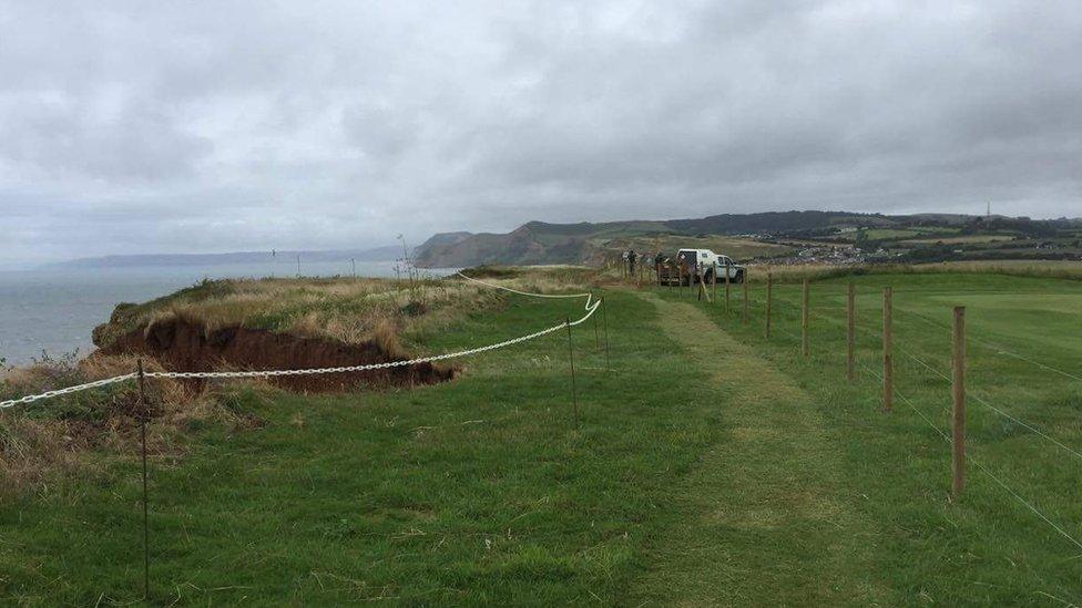 The new route of the coast path