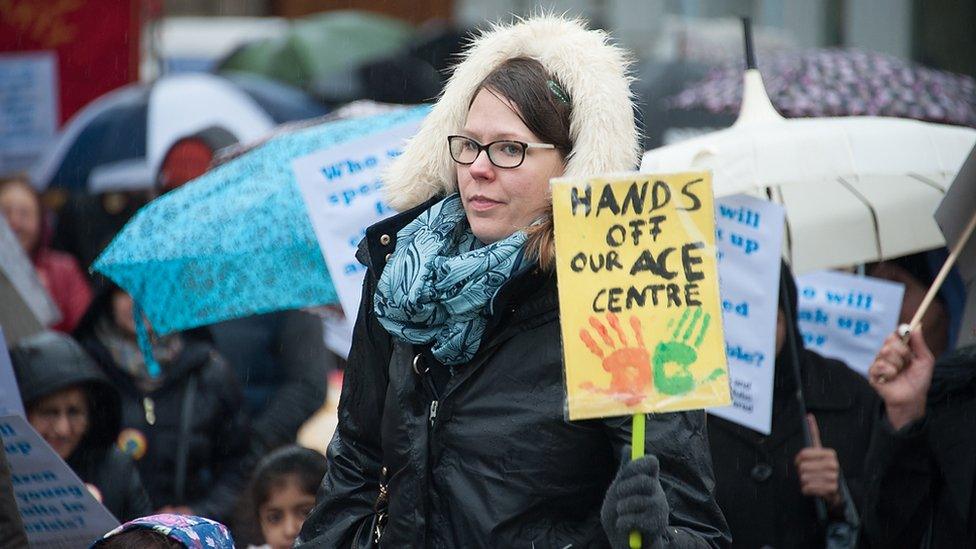 Children's centre protests