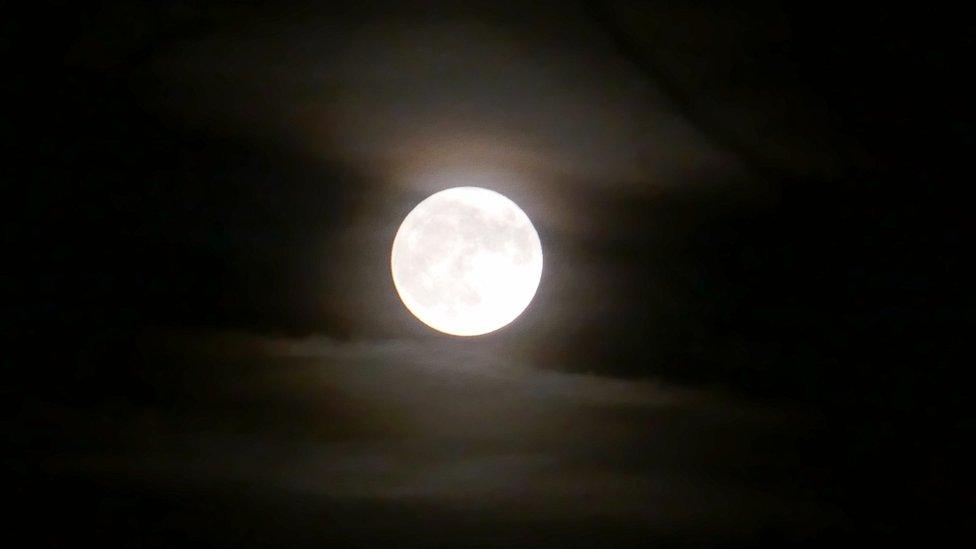 Supermoon over Caerphilly