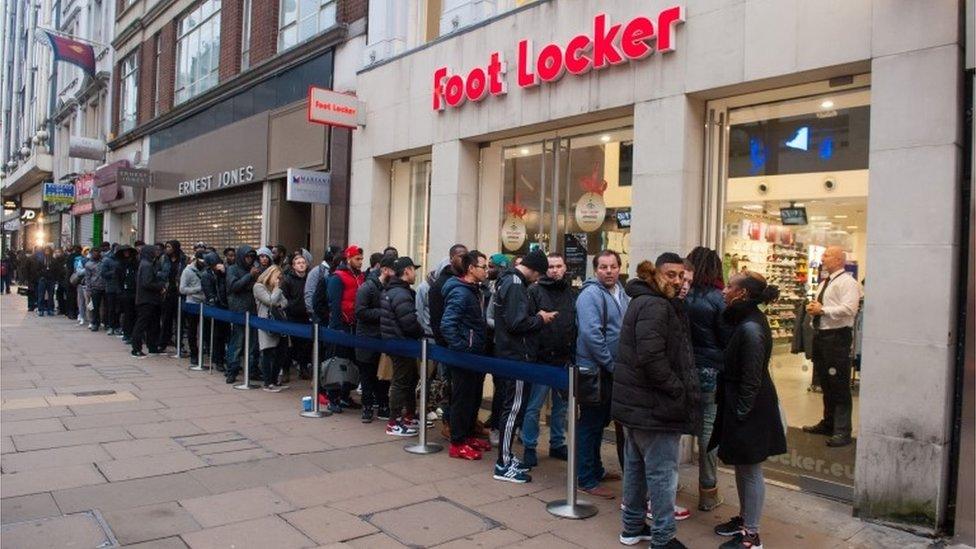 Queue outside Foot Locker