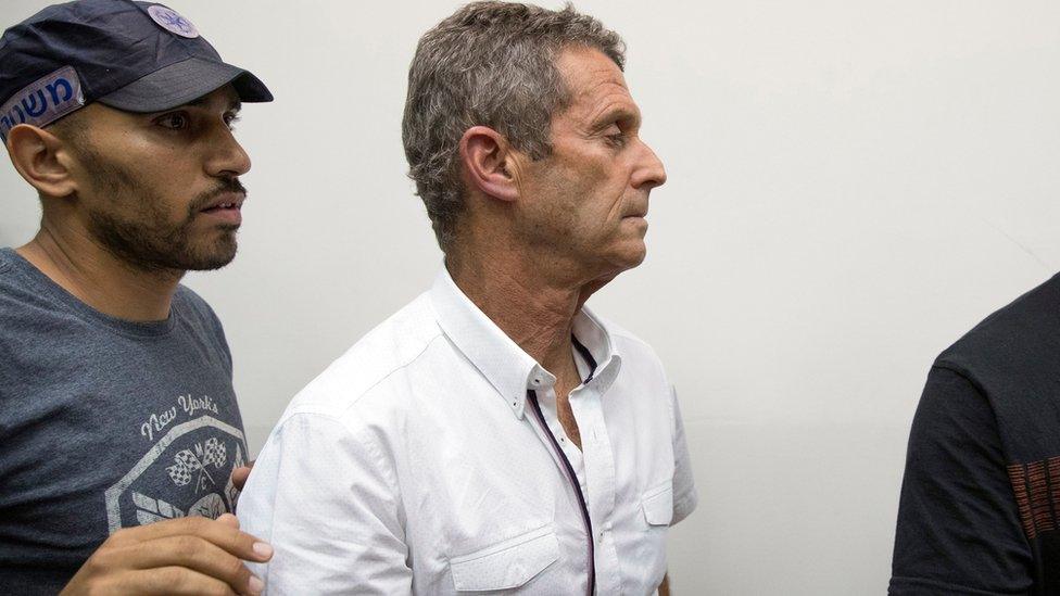 Beny Steinmetz sits at the Israeli Rishon Lezion Justice court, near Tel Aviv on August 14, 2017