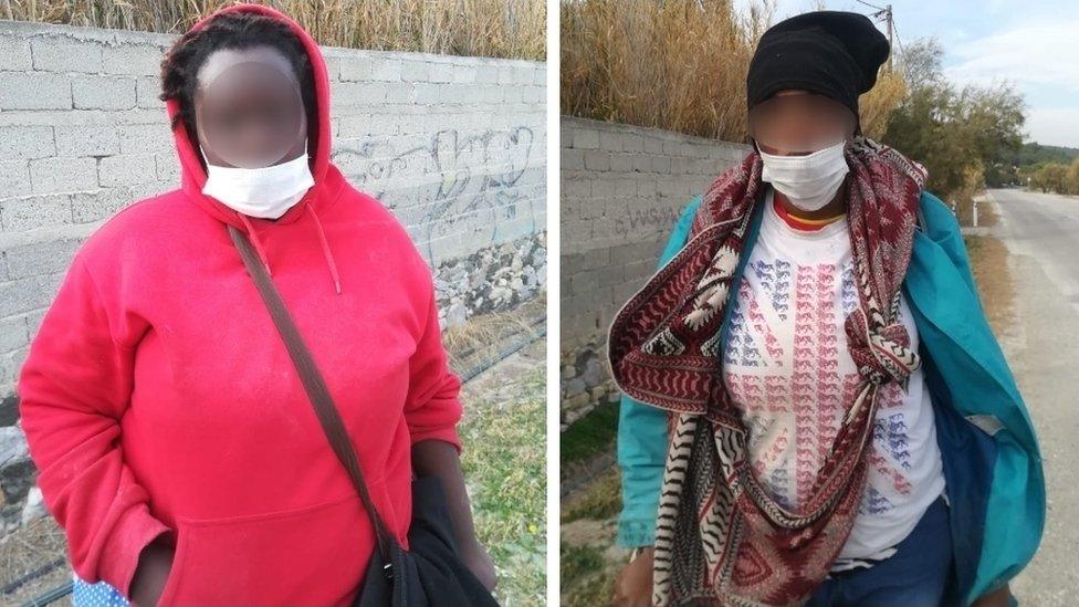 Two women migrants on Lesbos