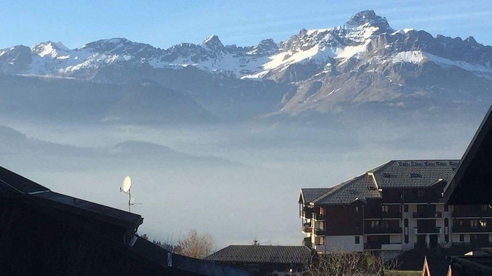 A snowy capped moutain in the Alps