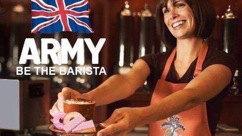 One of the memes circulating says "army: be the barista"