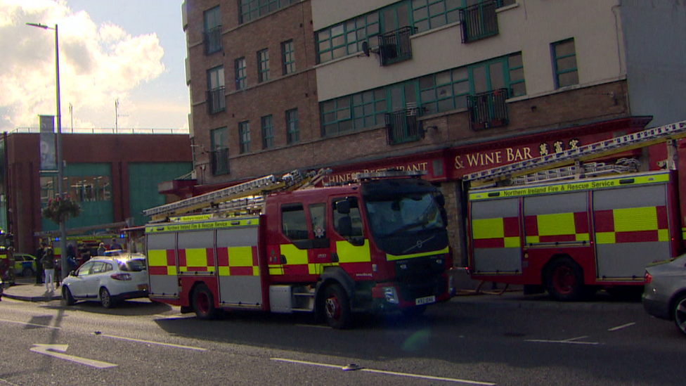 Emergency services at Derry city centre fire