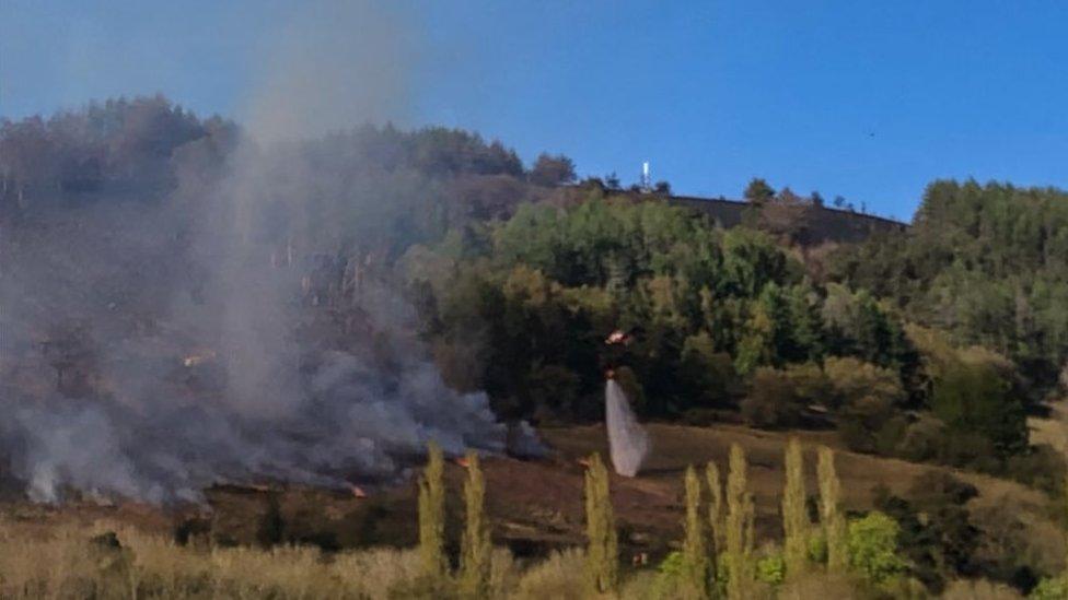 The fire on Machen mountain