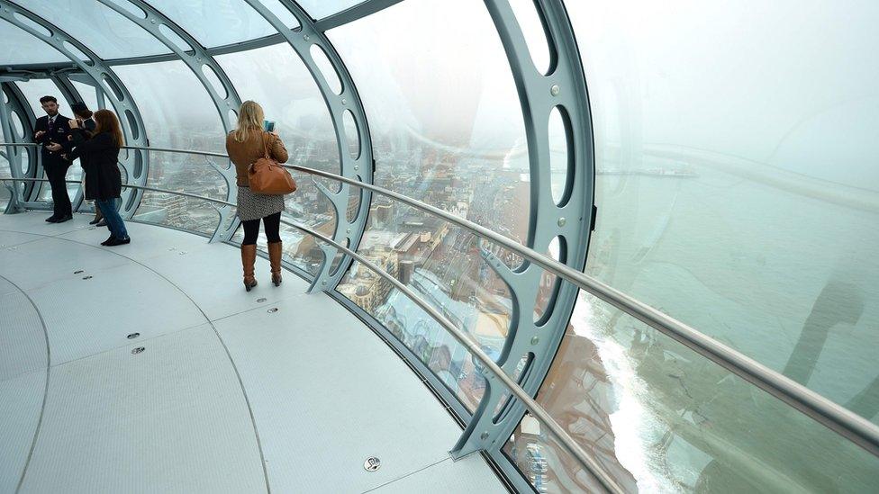 Inside i360 tower