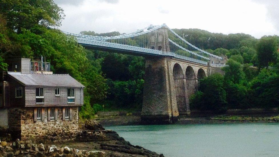 Menai Bridge, taken by Carole Lynes, of Llanrug, while she was taking her grandson for a walk