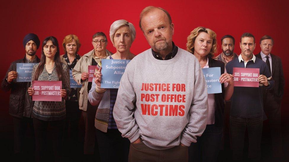 Toby Jones and the cast of Mr Bates vs the Post Office