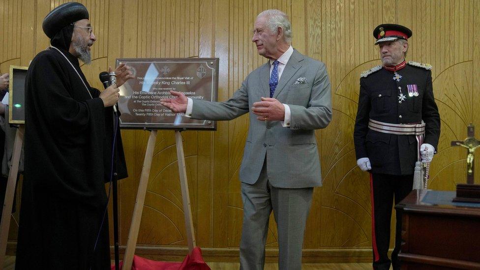 King Charles unveiling the plaque