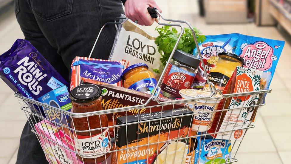 A basketful of Premier Foods goods