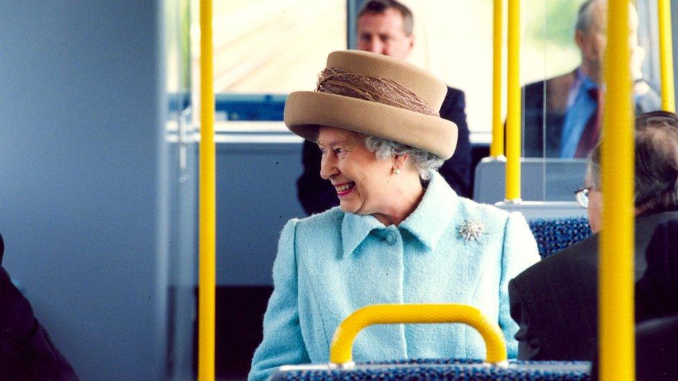 The Queen on a Metro train