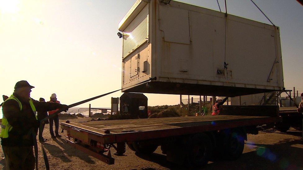 Watchtower being lifted up