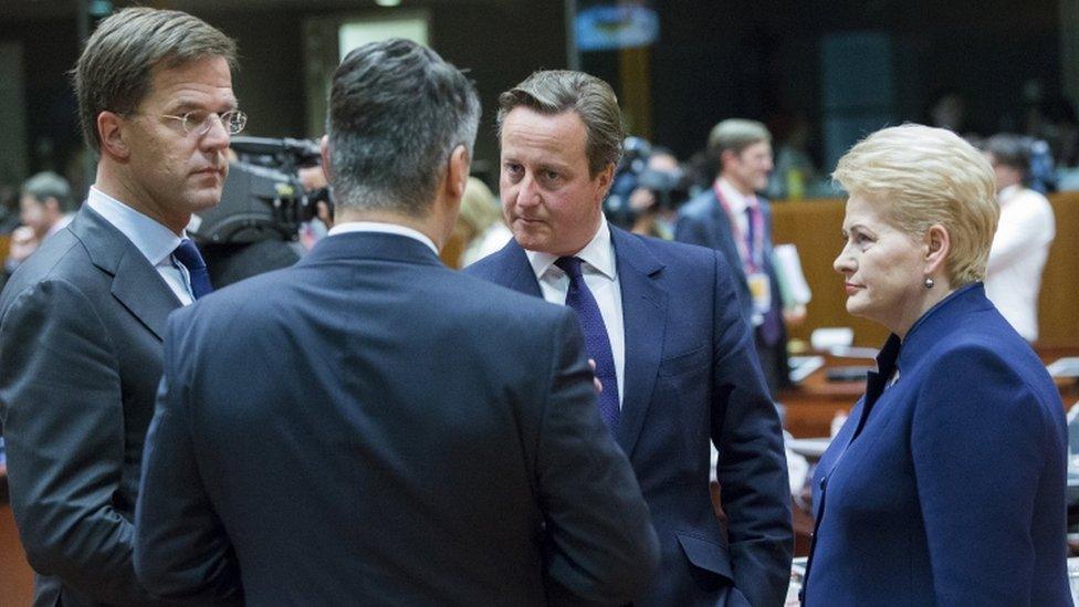 David Cameron speaking to other EU leaders