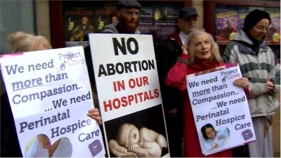 The Sinn Féin event was picket by anti-abortion protesters