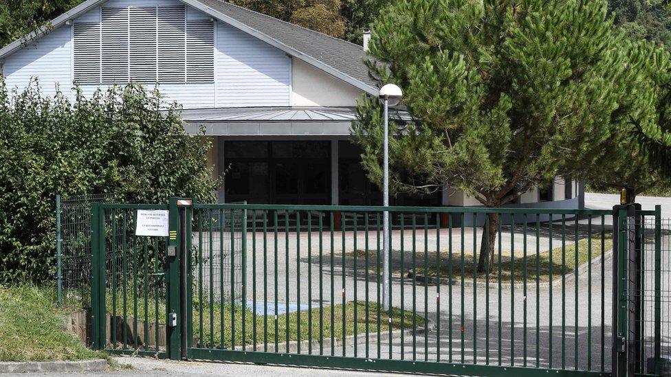 A multi-purpose hall where Maëlys, a nine-year-old girl, disappeared during a wedding party overnight on 26-27 August in Pont-de-Beauvoisin, eastern France