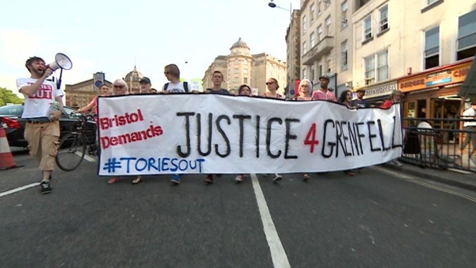 Hundreds of anti-austerity protesters marched through Bristol city centre