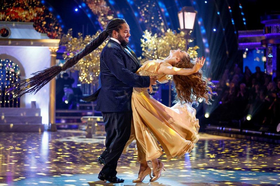 Hamza Yassin and Jowita Przystal during the live show of Strictly Come Dancing on 17 December 2022