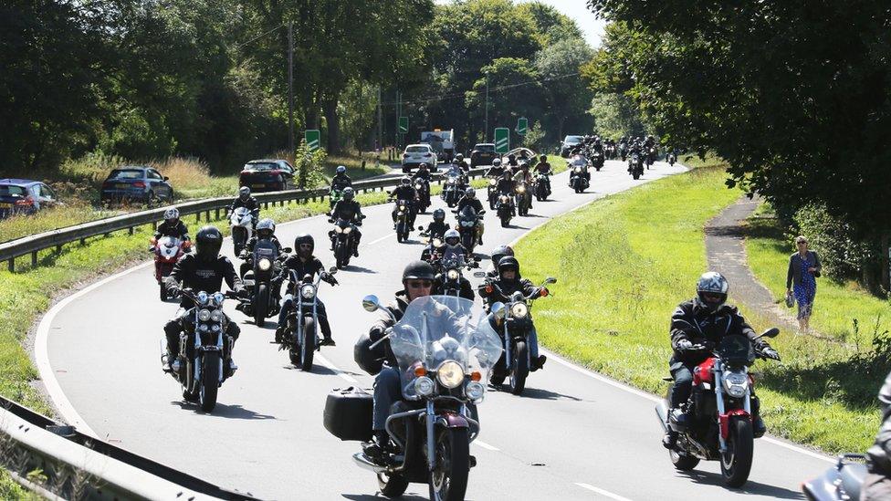 Motorcycle procession