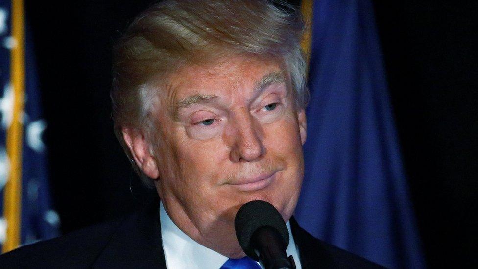 Republican presidential nominee Donald Trump speaks at a campaign rally in Manchester, New Hampshire, U.S., August 25, 2016.