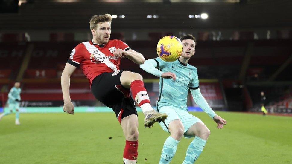 Action from Southampton v Liverpool