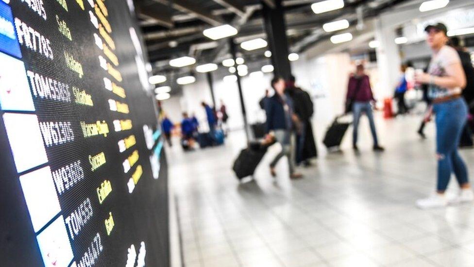 Passengers at London Luton Airport