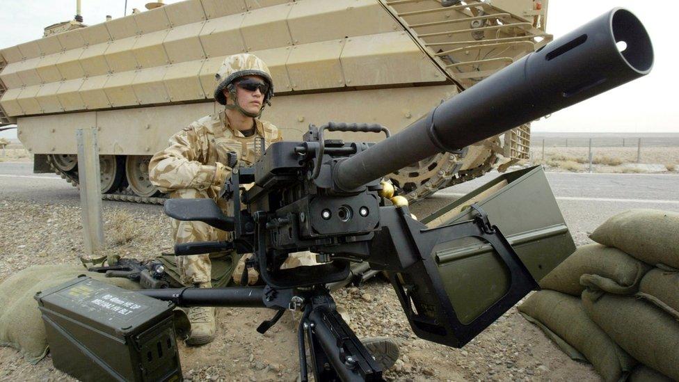 A British soldier in Basra, Iraq