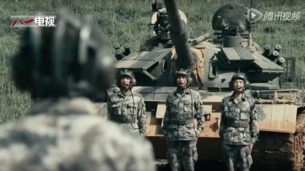 A still from a PLA rap recruitment video