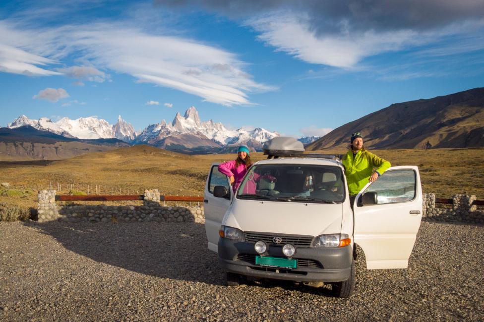 Radka and Ivar in Los Glaciares national park, near El Chalten