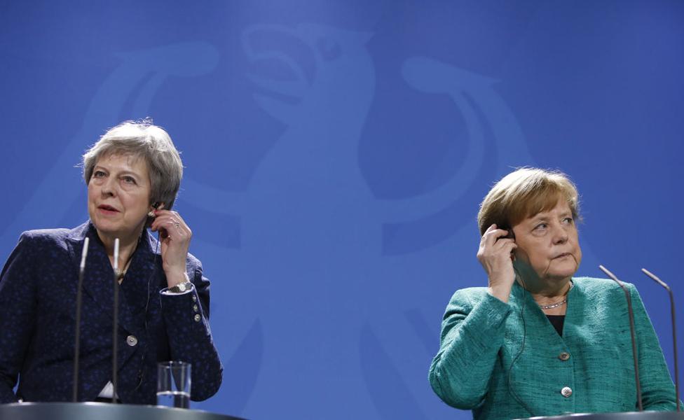 Theresa May and Angela Merkel