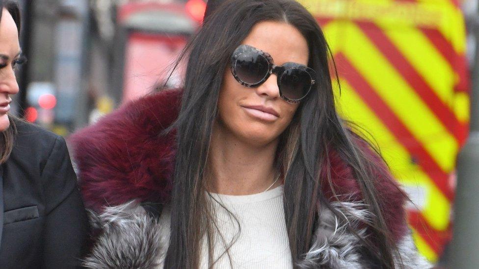 Katie Price arriving at Bromley Magistrates' Court