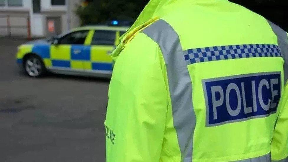 Generic image of police officer and car at scene of incident