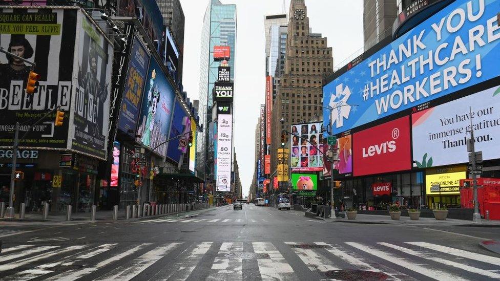 New York City Times Square is empty amid coronavirus fears