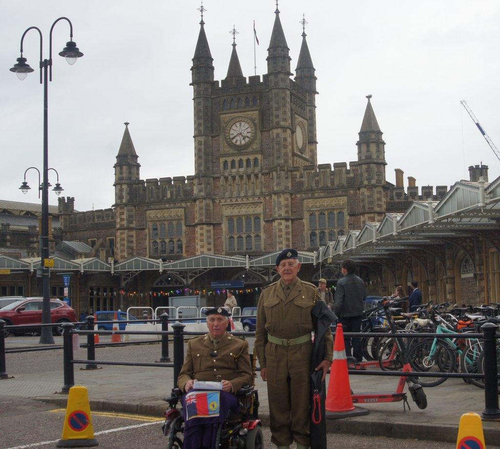 Michael Homer (left) at Bristol Temple Meads