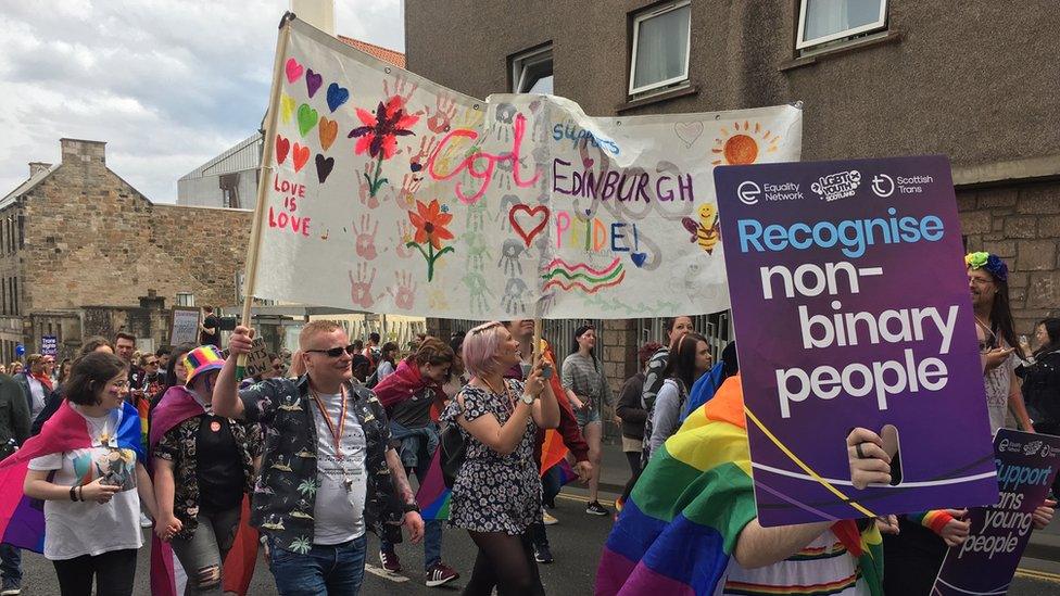 Pride march in Edinburgh