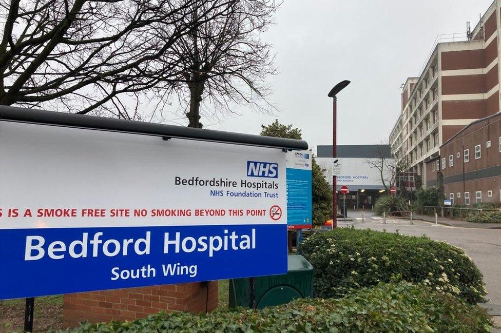 Bedford Hospital on Monday 1/2/21