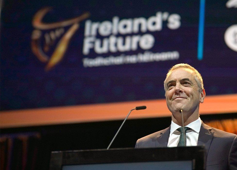 James Nesbitt speaking at the Ireland's Future conference in Dublin