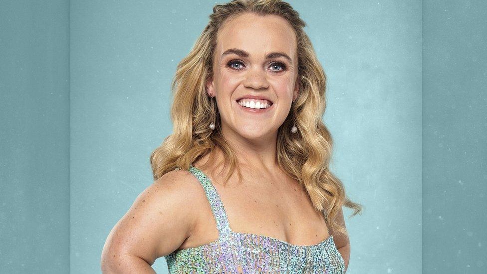 official strictly come dancing photo of ellie simmonds in a sparkly dress