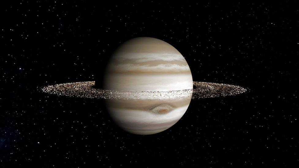 Artist's impression of Jupiter might look like with rings