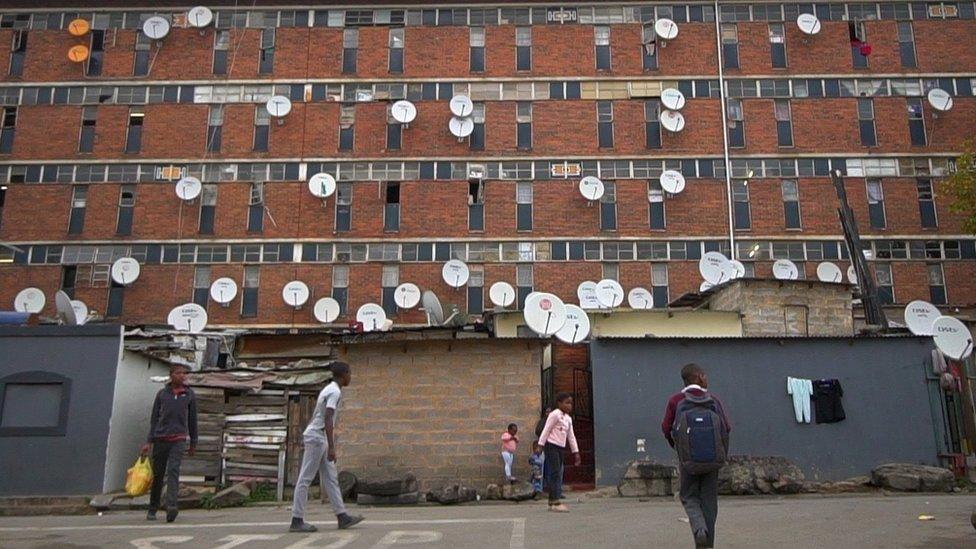 Children playing in a township