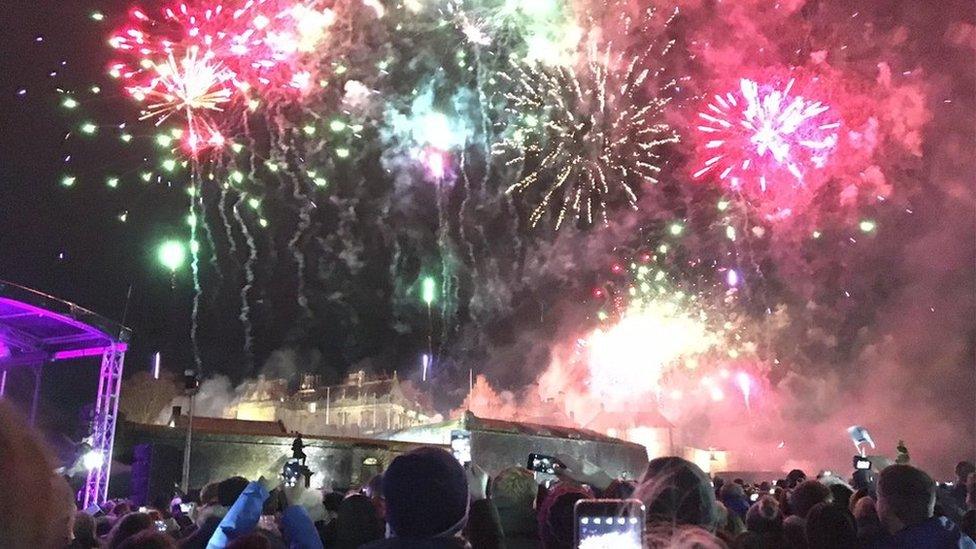 Fireworks over Stirling Castle