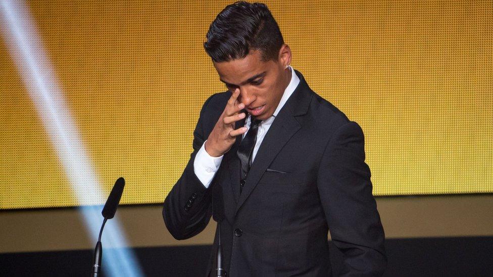 Wendell Lira cries on receiving the Puskas Award