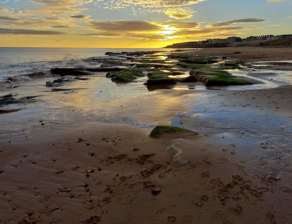 Sunrise over a beach